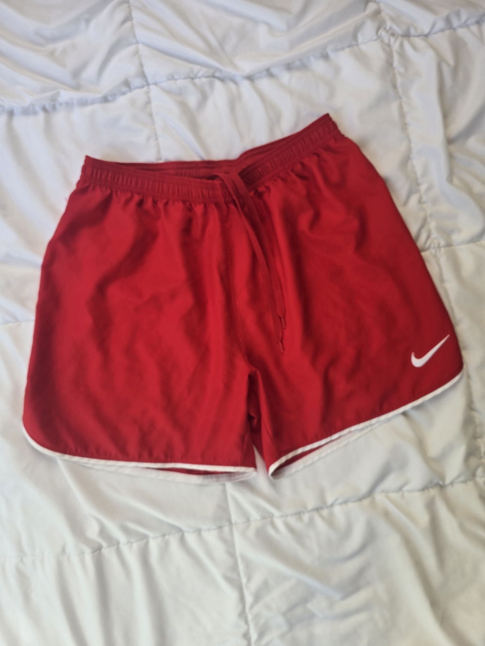 Nike Red Athletic Shorts with Drawstring Waist